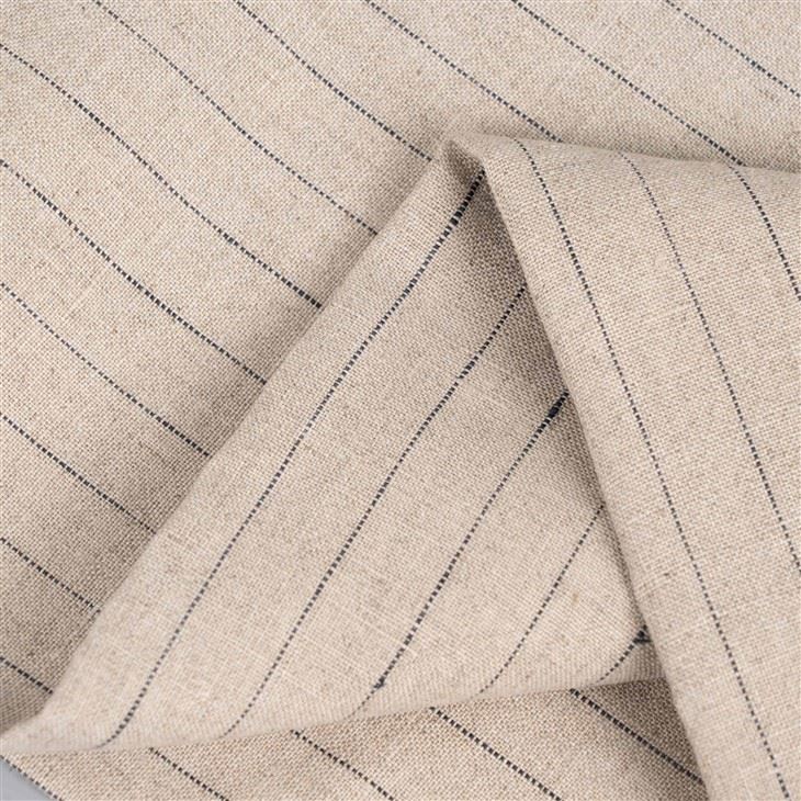 Pure Fine Striped Linen Fabric factory